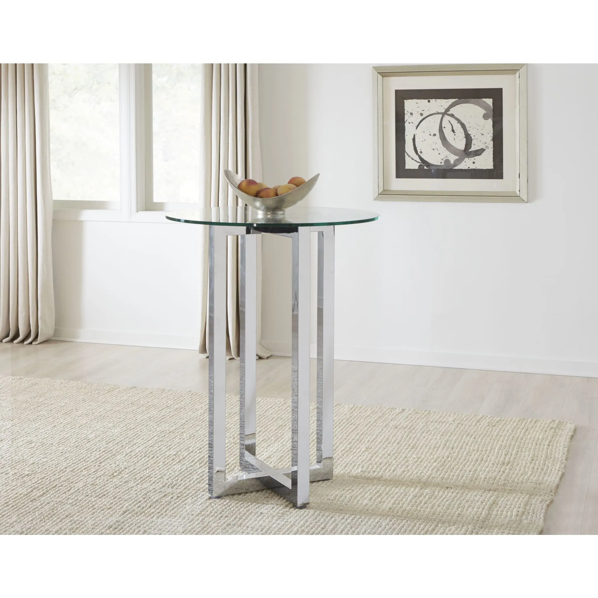 Amalfi 32 inch Round Glass Top Bar Table Modus