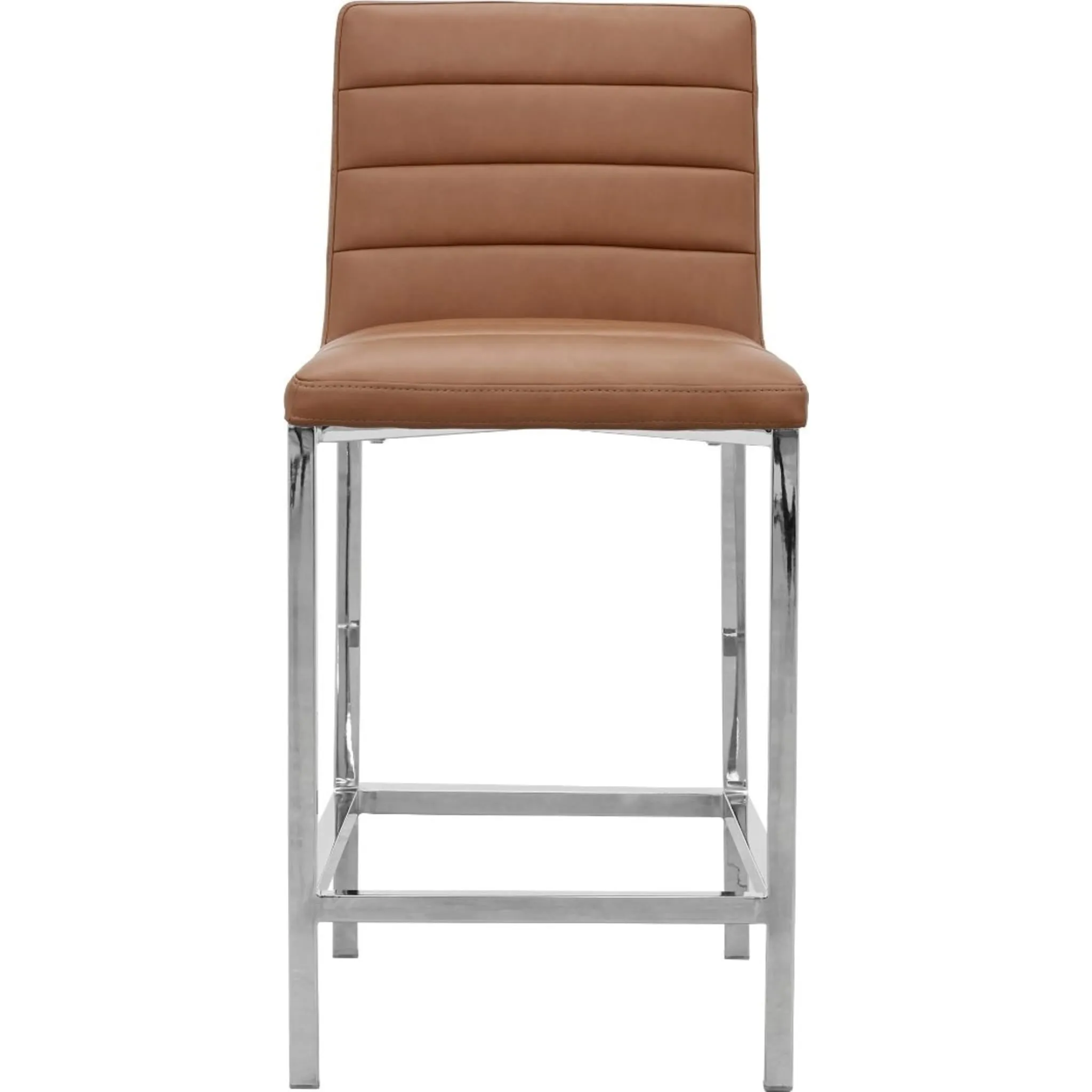 Amalfi Metal Back Counter Stool in Cognac Leather Modus
