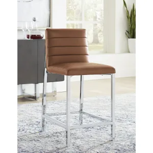 Amalfi Metal Back Counter Stool in Cognac Leather Modus