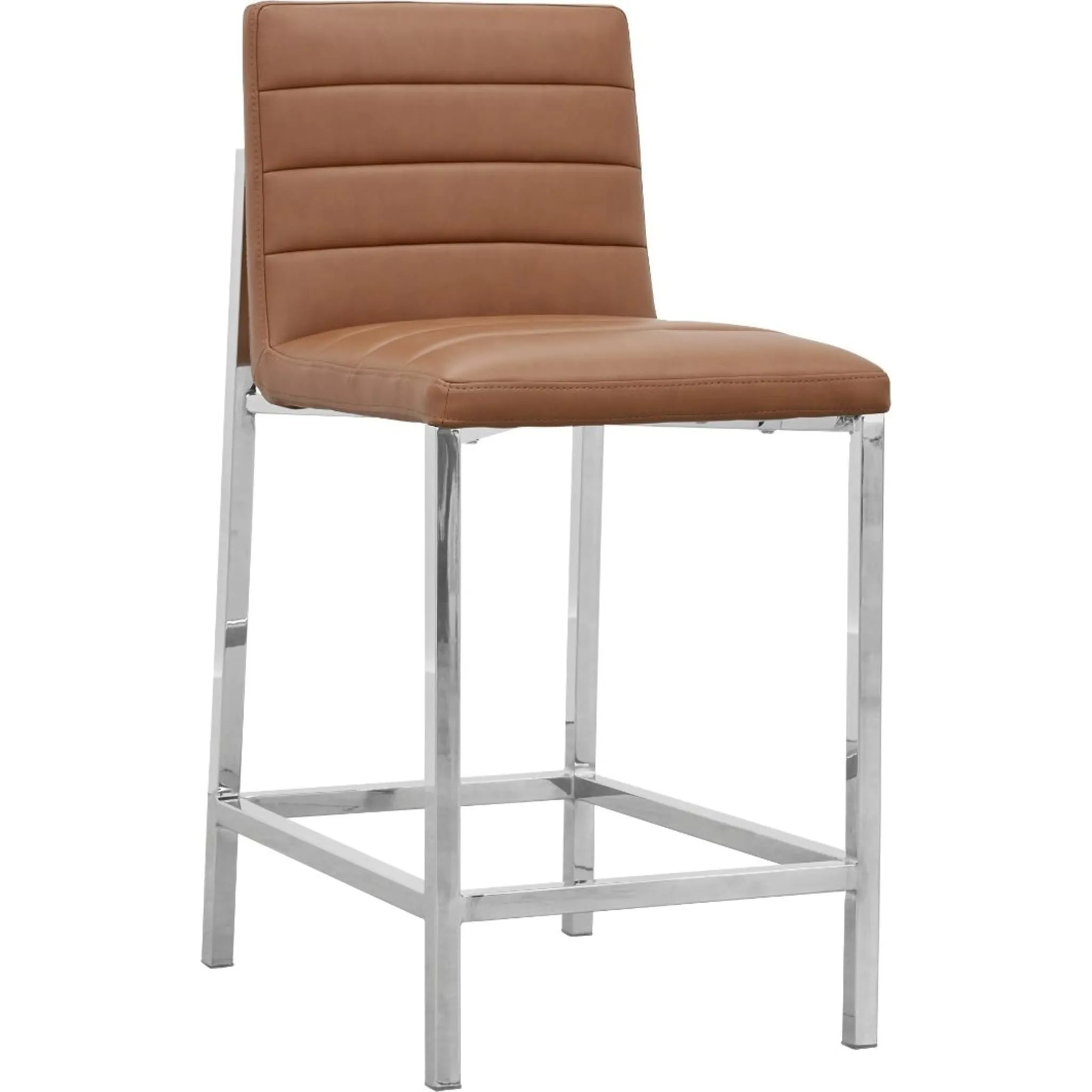 Amalfi Metal Back Counter Stool in Cognac Leather Modus
