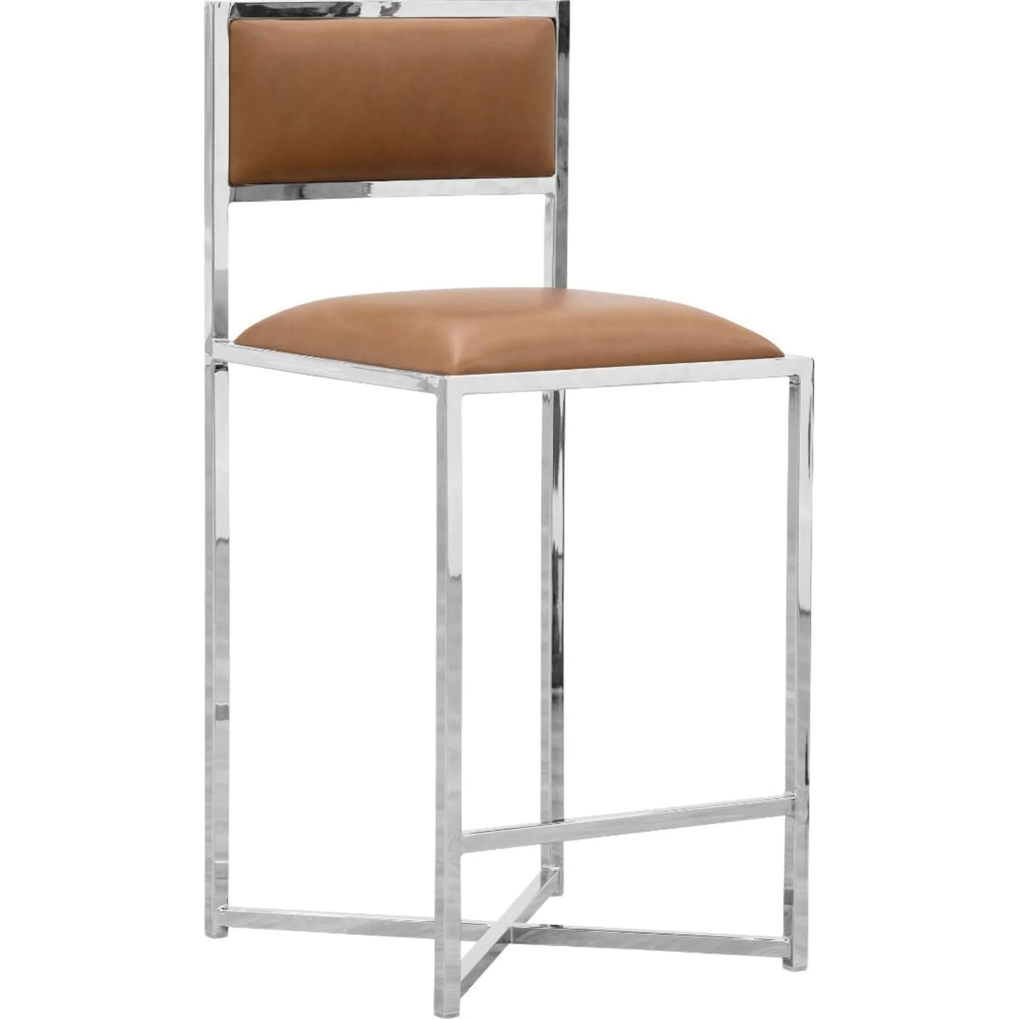 Amalfi X-Base Counter Stool in Cognac Leather Modus