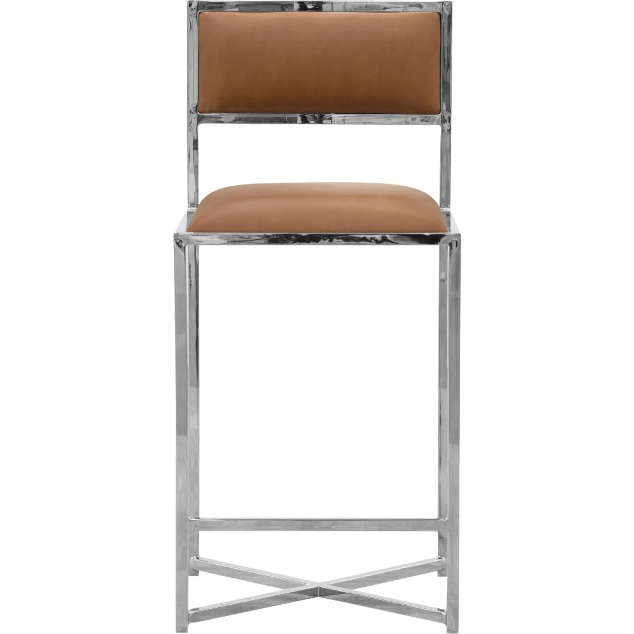 Amalfi X-Base Counter Stool in Cognac Leather Modus