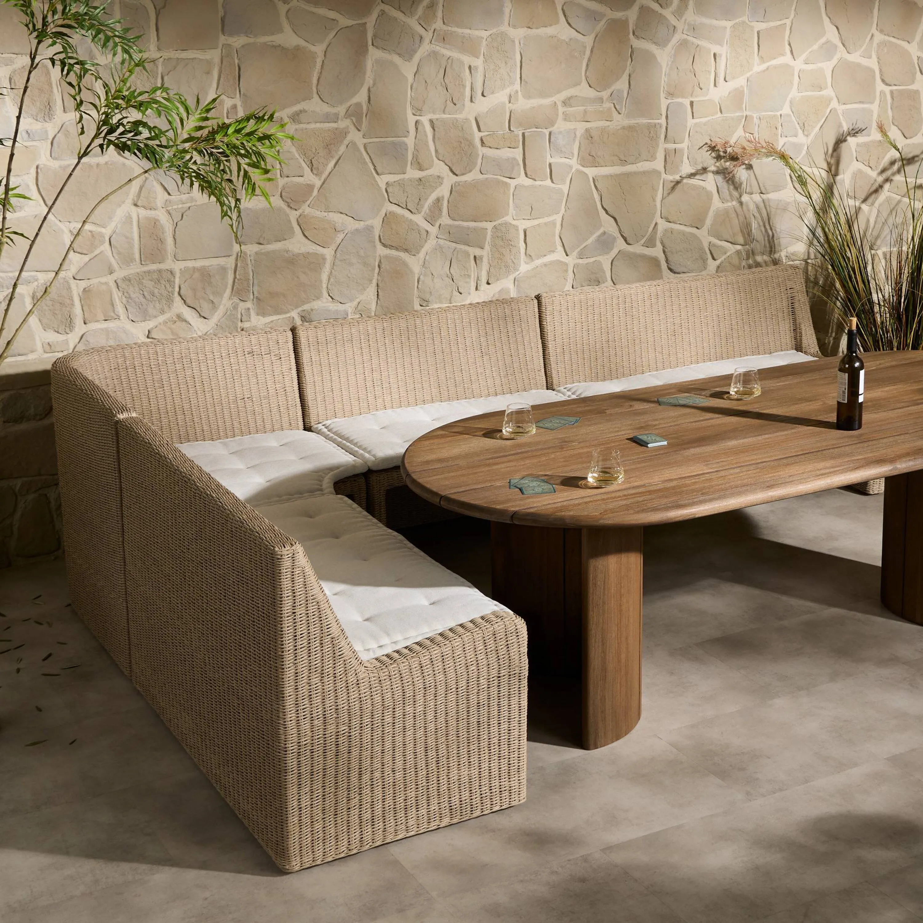 Amber Lewis x Four Hands Senna Outdoor Dining Banquette