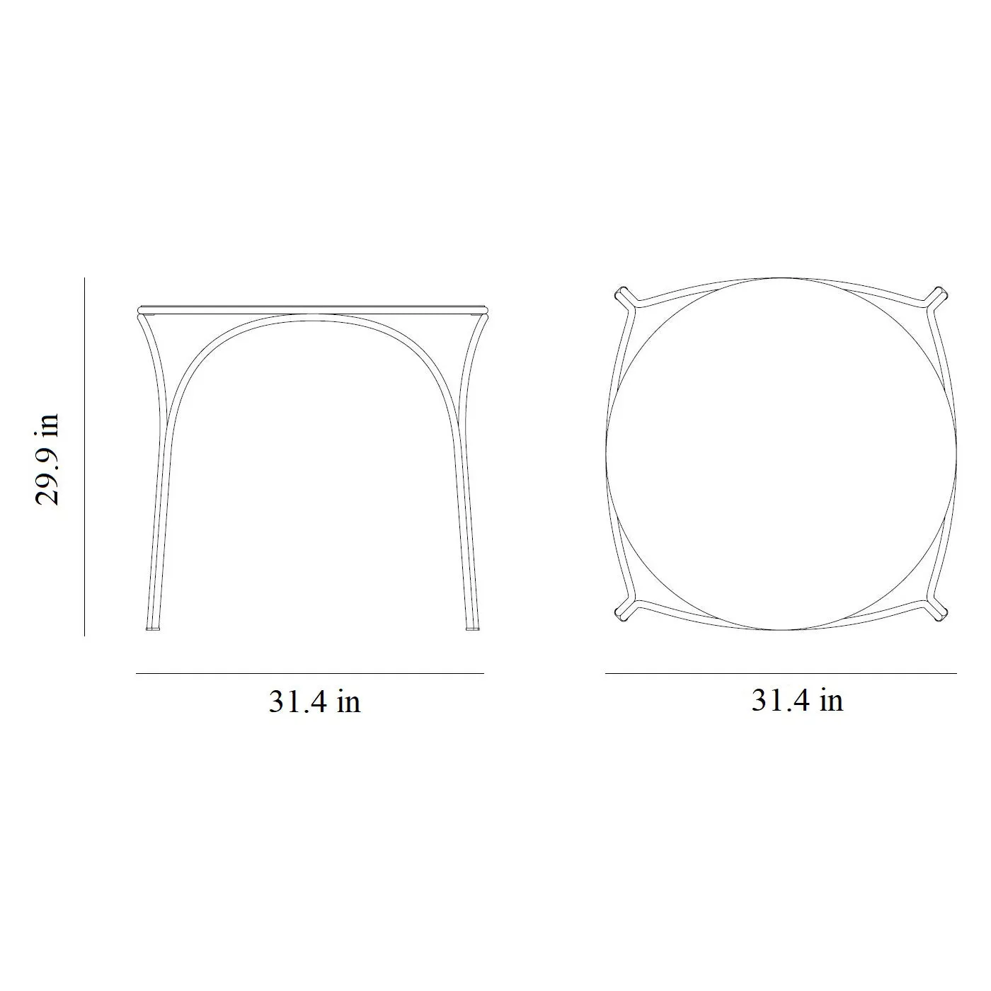 Ample Outdoor Bistro Table with 4 Legs