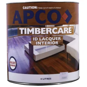 Apco Timbercare Instant Dry Laquer InteriorClear Gloss 4L