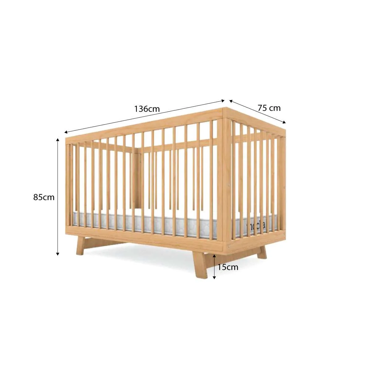 Aspen Natural 3-in-1 Cot Conversion Bundle Mocka