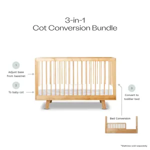 Aspen Natural 3-in-1 Cot Conversion Bundle Mocka