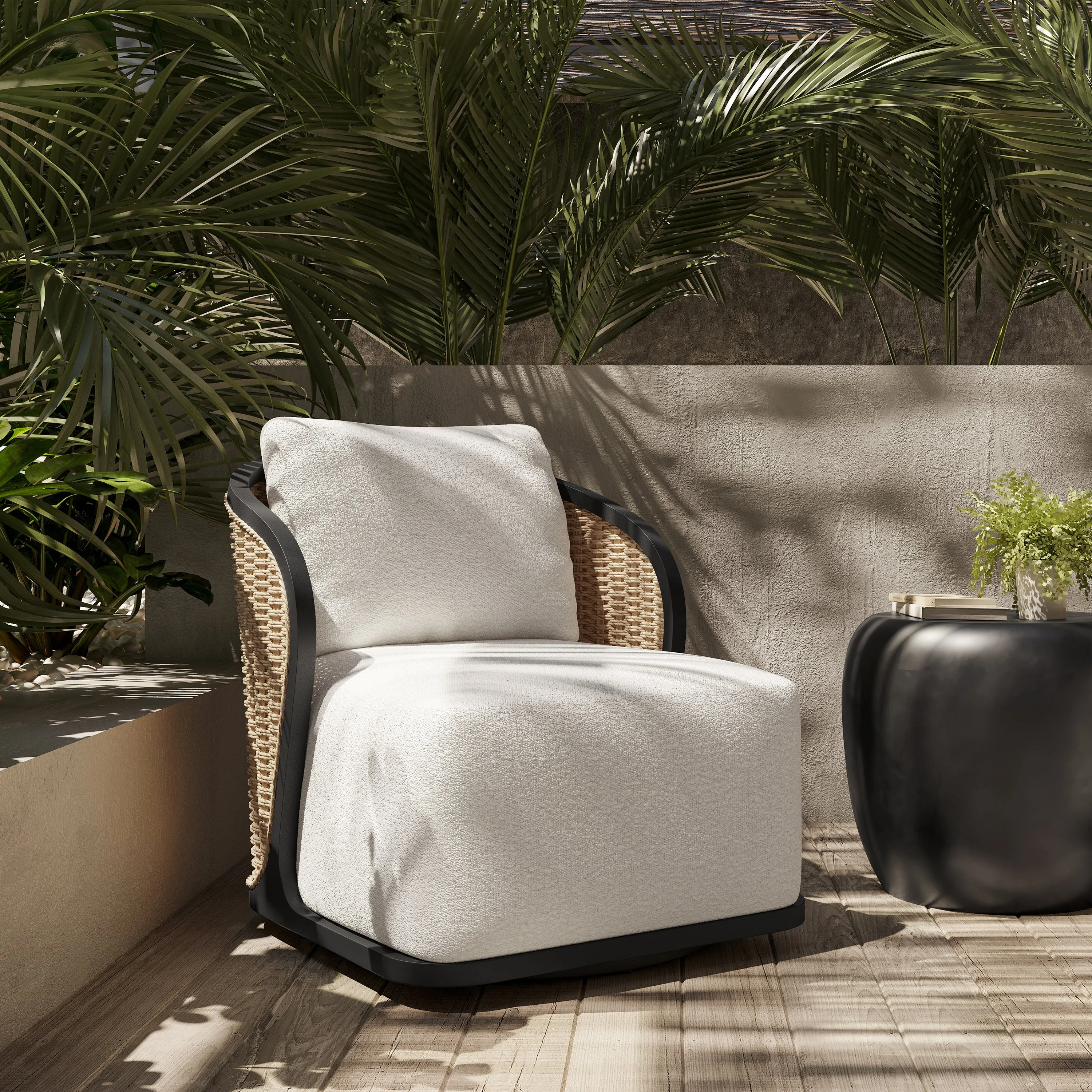 Bora Outdoor Swivel Lounge Armchair
