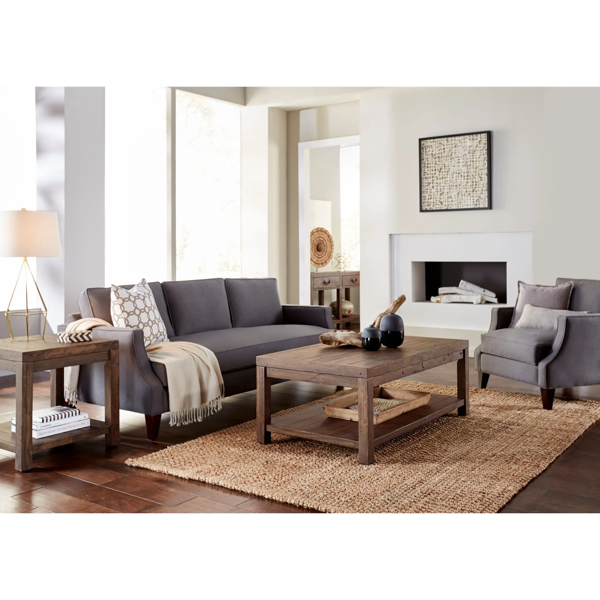 Craster Reclaimed Wood Console Table in Smoky Taupe Modus