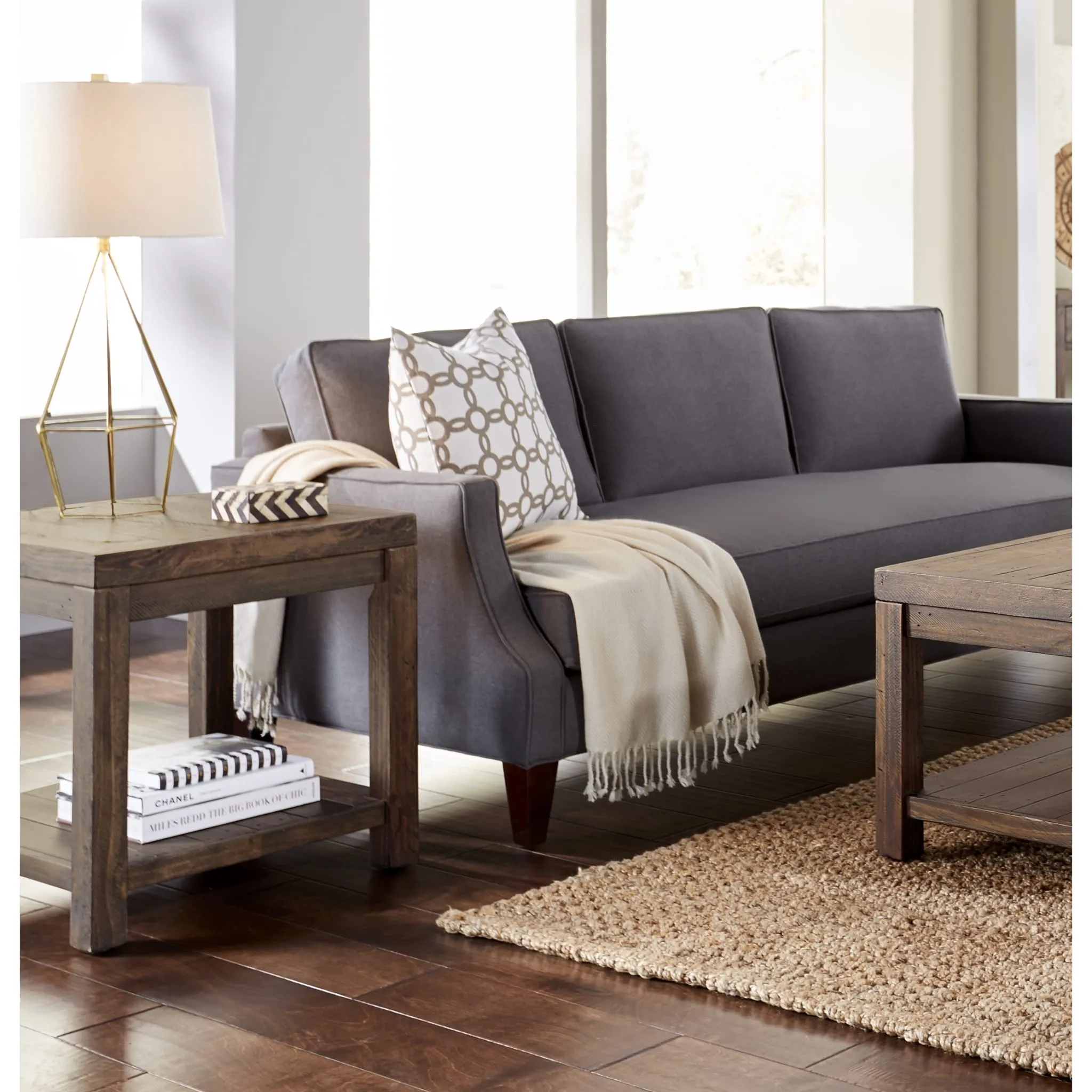 Craster Reclaimed Wood Square Side Table in Smoky Taupe Modus