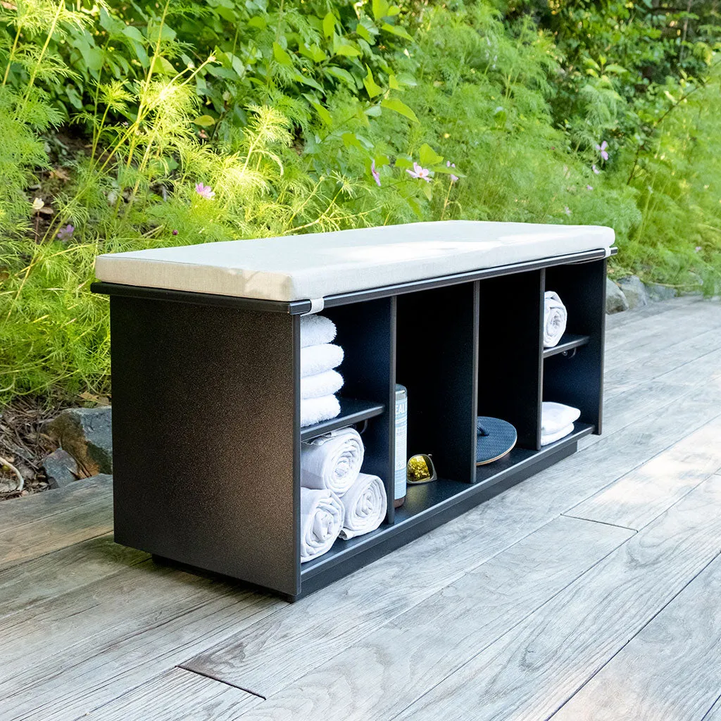 Cubby Boot Holes Bench with Cushion Bundle