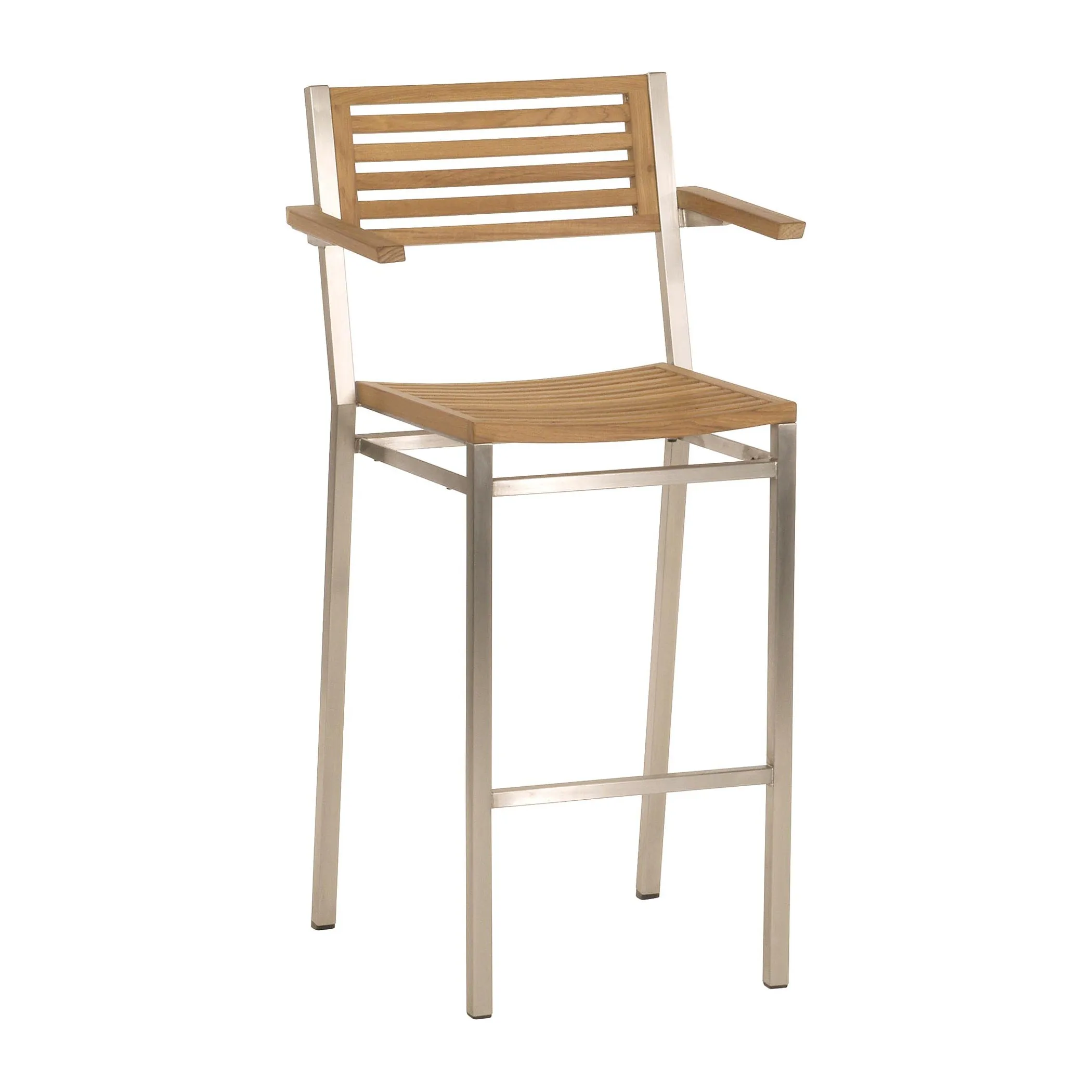 Equinox Carver Teak Stool with Armrests