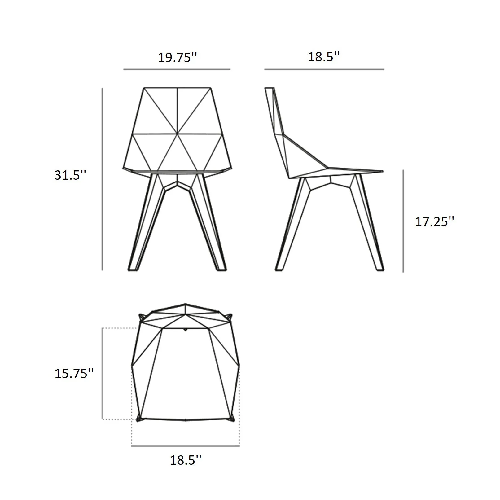 Faz Chair Clear Polycarbonate Legs (Set of 4)