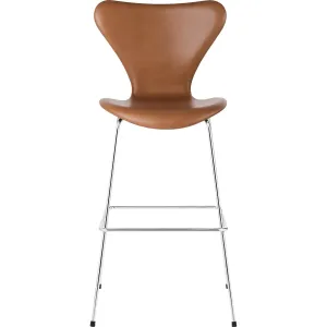 Fritz Hansen Series 7™ Bar Chair Full Upholstery Leather 76 Cm, Grace Walnut