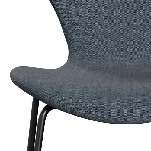 Fritz Hansen Series 7™ Chair Full Upholstery, Black/Remix Petrol Blue Dark