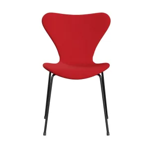 Fritz Hansen Series 7™ Chair Full Upholstery, Black/Steelcut Neon Red