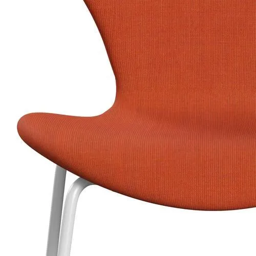 Fritz Hansen Series 7™ Chair Full Upholstery, White/Canvas Soft Orange