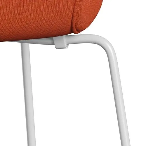 Fritz Hansen Series 7™ Chair Full Upholstery, White/Canvas Soft Orange