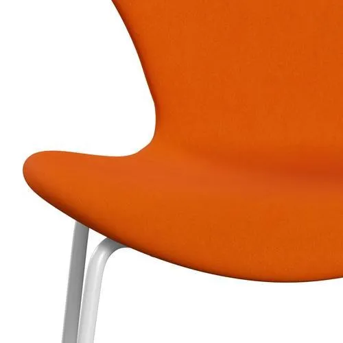 Fritz Hansen Series 7™ Chair Full Upholstery, White/Comfort Yellow/Orange