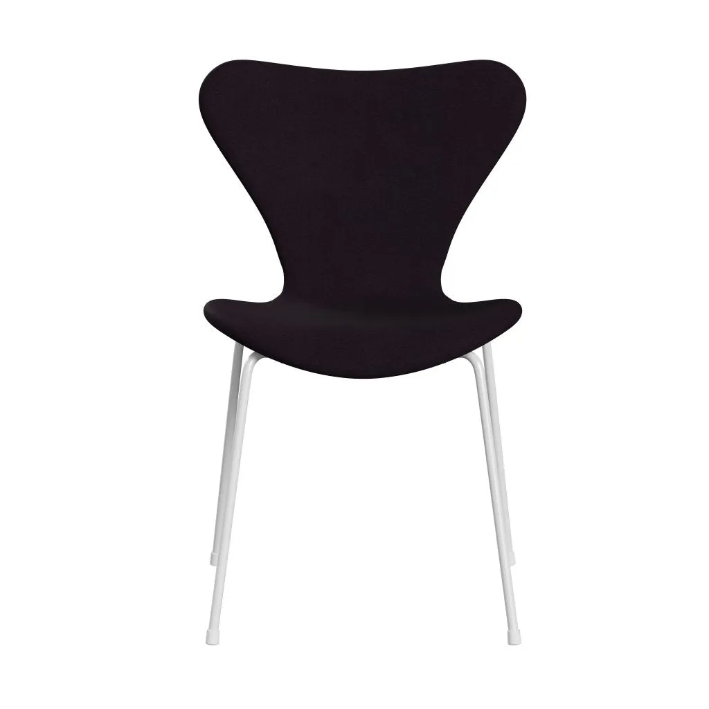 Fritz Hansen Series 7™ Chair Full Upholstery, White/Divina Aubergine (Div376)