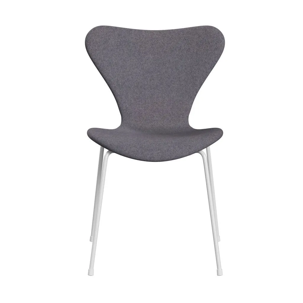 Fritz Hansen Series 7™ Chair Full Upholstery, White/Divina Md Soft Blue Grey
