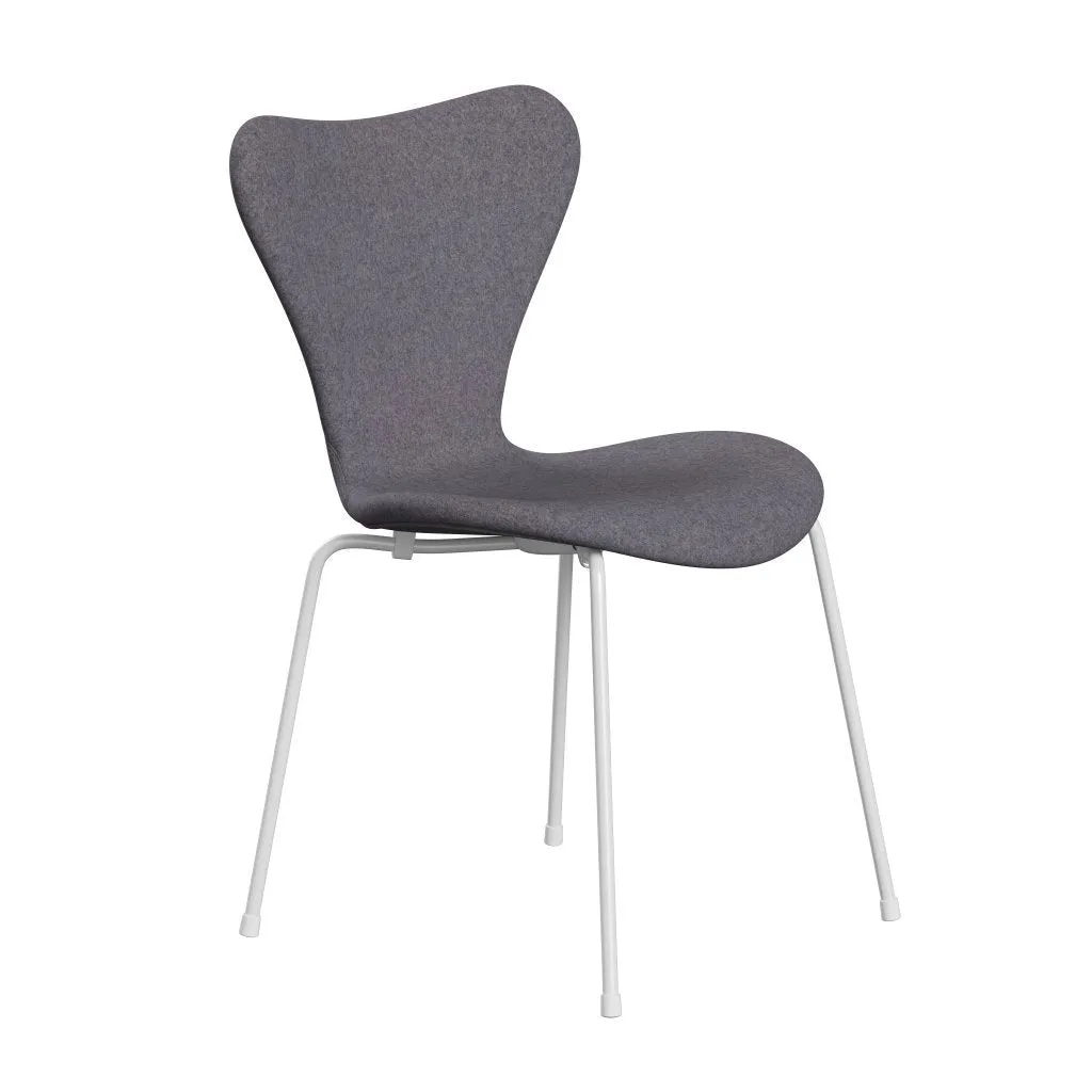 Fritz Hansen Series 7™ Chair Full Upholstery, White/Divina Md Soft Blue Grey
