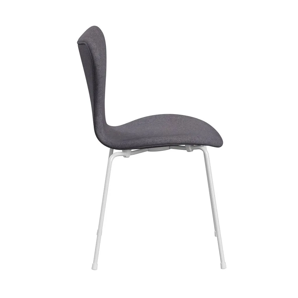 Fritz Hansen Series 7™ Chair Full Upholstery, White/Divina Md Soft Blue Grey