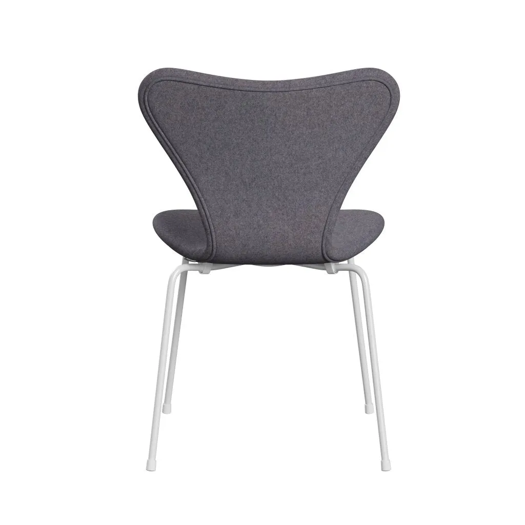 Fritz Hansen Series 7™ Chair Full Upholstery, White/Divina Md Soft Blue Grey