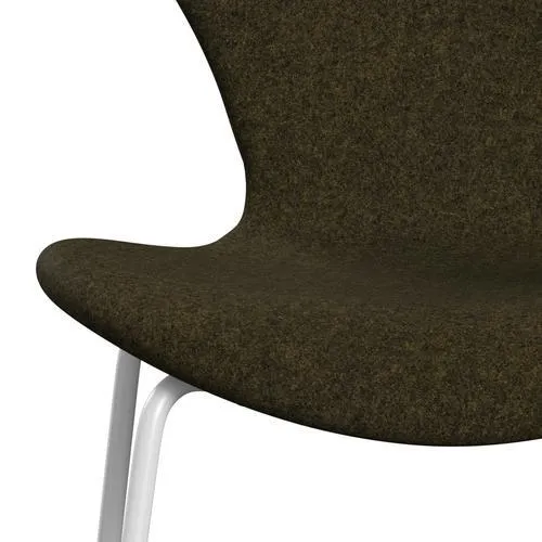 Fritz Hansen Series 7™ Chair Full Upholstery, White/Divina Melange Dusty Olive