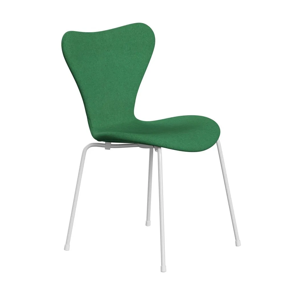 Fritz Hansen Series 7™ Chair Full Upholstery, White/Divina Melange Green
