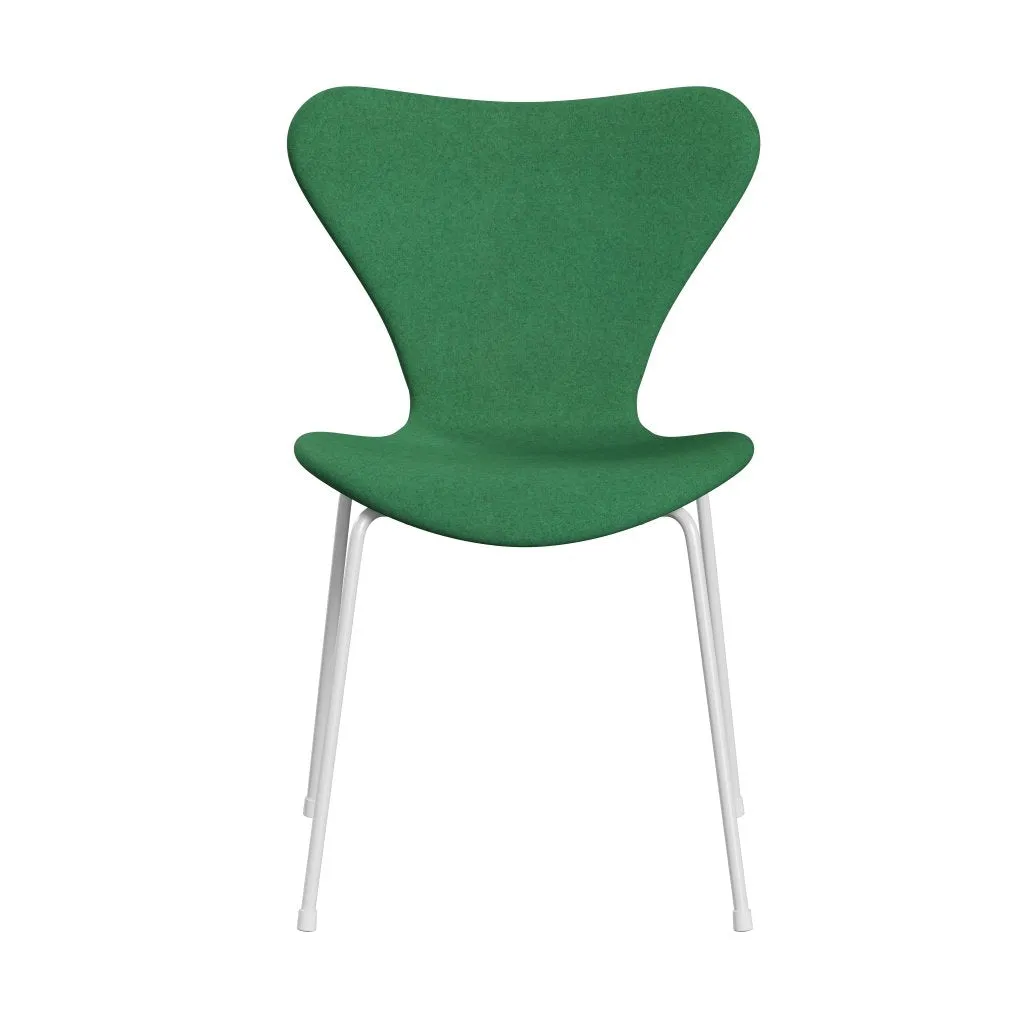 Fritz Hansen Series 7™ Chair Full Upholstery, White/Divina Melange Green