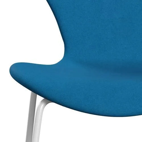 Fritz Hansen Series 7™ Chair Full Upholstery, White/Divina Turquoise