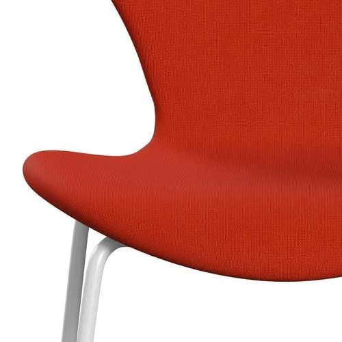 Fritz Hansen Series 7™ Chair Full Upholstery, White/Fame Orange Dark