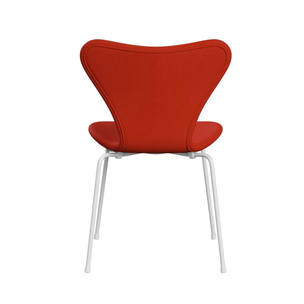 Fritz Hansen Series 7™ Chair Full Upholstery, White/Fame Orange Dark