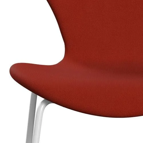 Fritz Hansen Series 7™ Chair Full Upholstery, White/Fame Orange Red