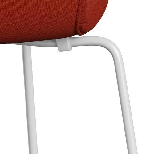 Fritz Hansen Series 7™ Chair Full Upholstery, White/Fame Orange Red
