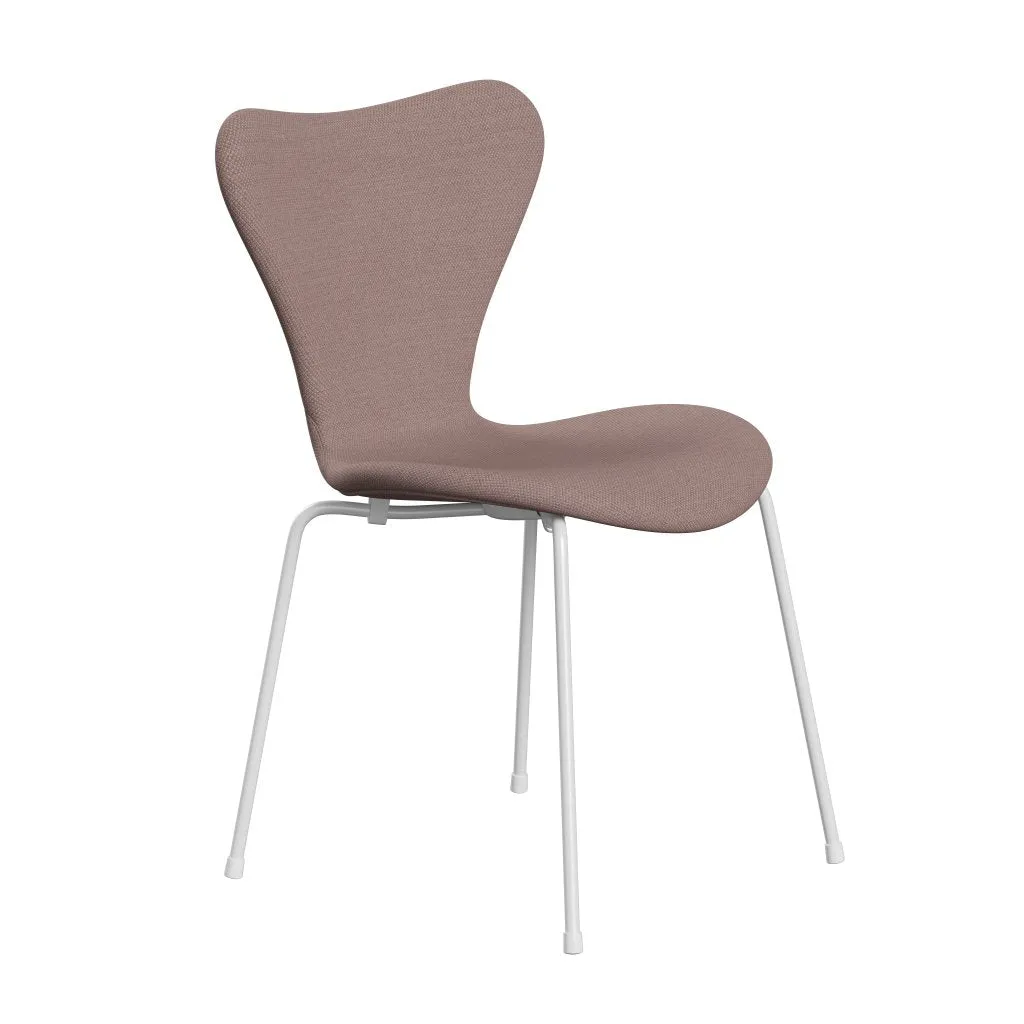 Fritz Hansen Series 7™ Chair Full Upholstery, White/Fiord Pink/Tan