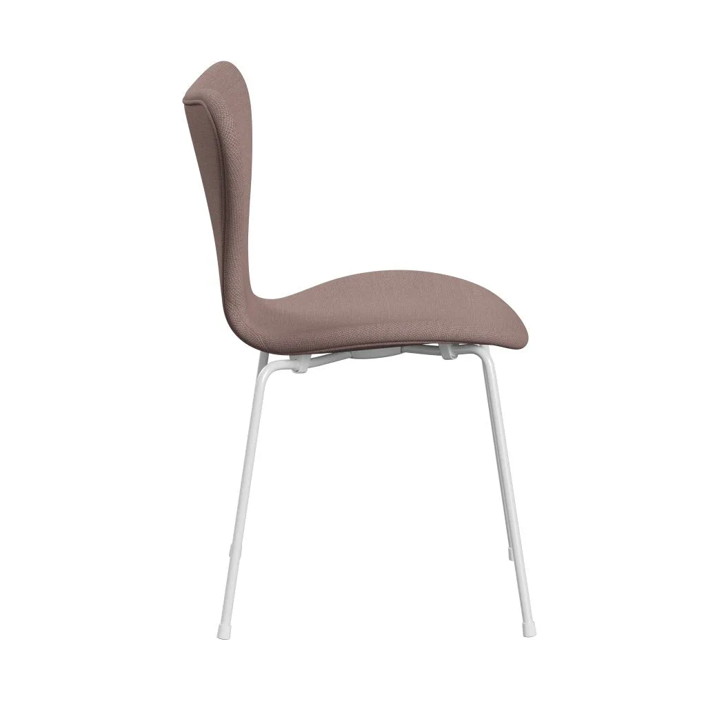 Fritz Hansen Series 7™ Chair Full Upholstery, White/Fiord Pink/Tan
