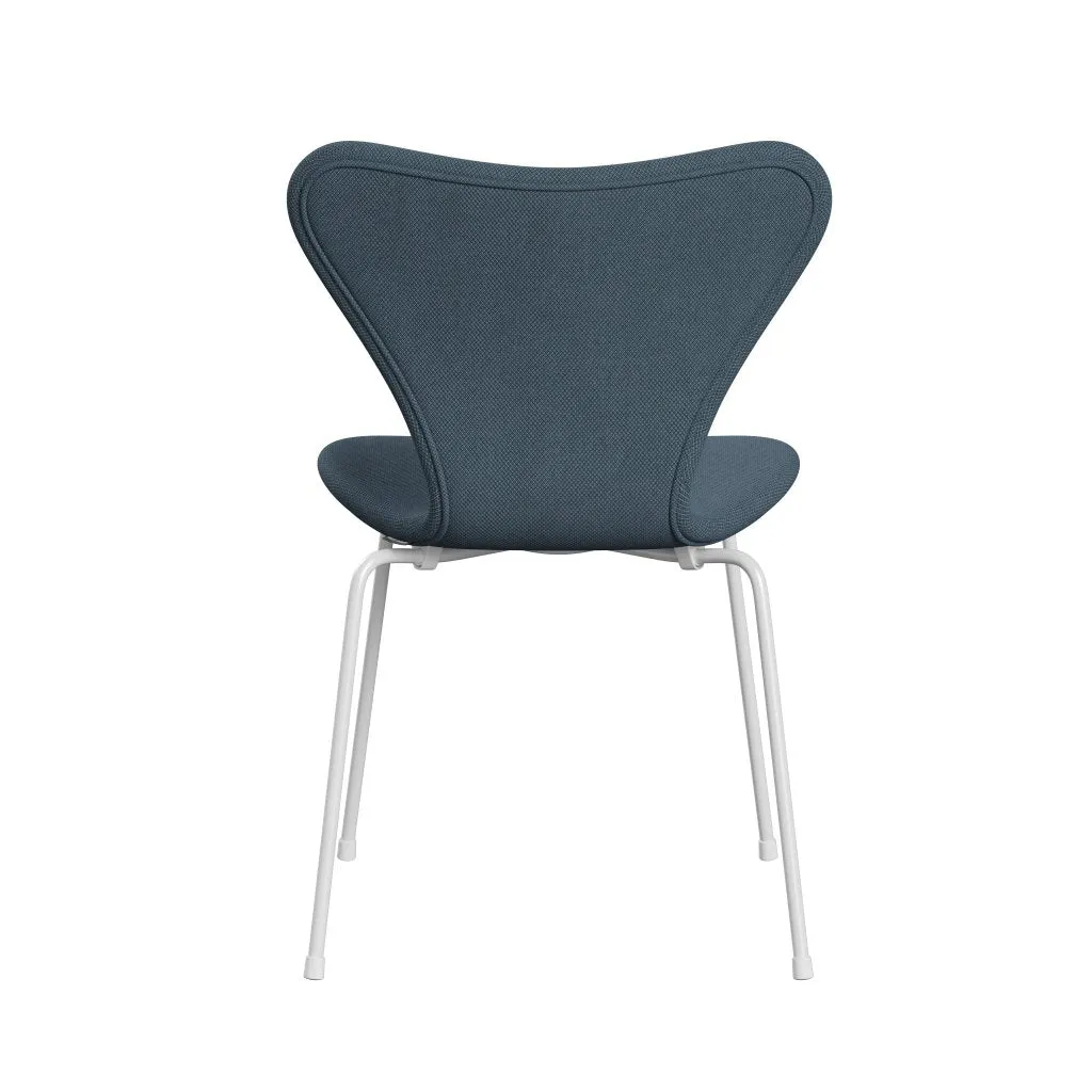 Fritz Hansen Series 7™ Chair Full Upholstery, White/Fiord Stone Blue