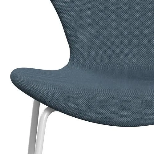 Fritz Hansen Series 7™ Chair Full Upholstery, White/Fiord Stone Blue
