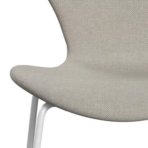 Fritz Hansen Series 7™ Chair Full Upholstery, White/Hallingdal Light Grey (Hal103)
