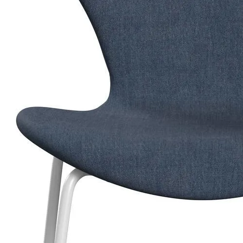 Fritz Hansen Series 7™ Chair Full Upholstery, White/Remix Dark Blue (Rem836)