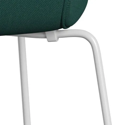 Fritz Hansen Series 7™ Chair Full Upholstery, White/Steelcut Trio Dark Green