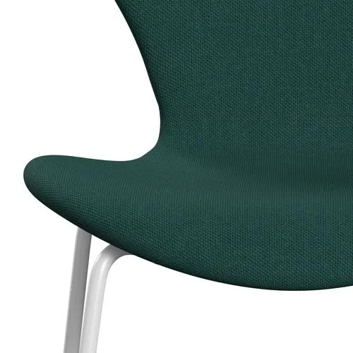 Fritz Hansen Series 7™ Chair Full Upholstery, White/Steelcut Trio Dark Green
