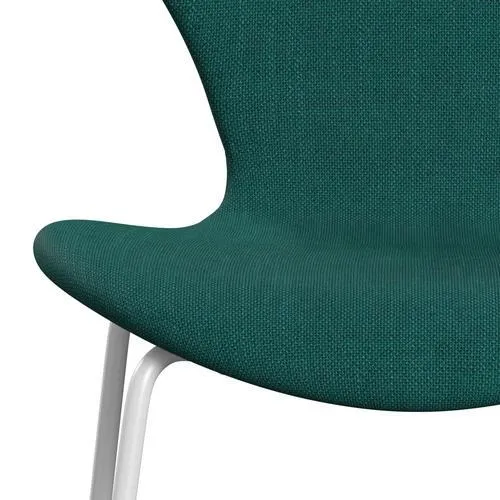 Fritz Hansen Series 7™ Chair Full Upholstery, White/Sunniva 2 Green