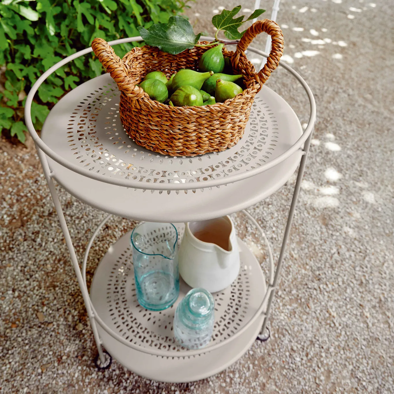 Guinguette Double Top Perforated Side Table