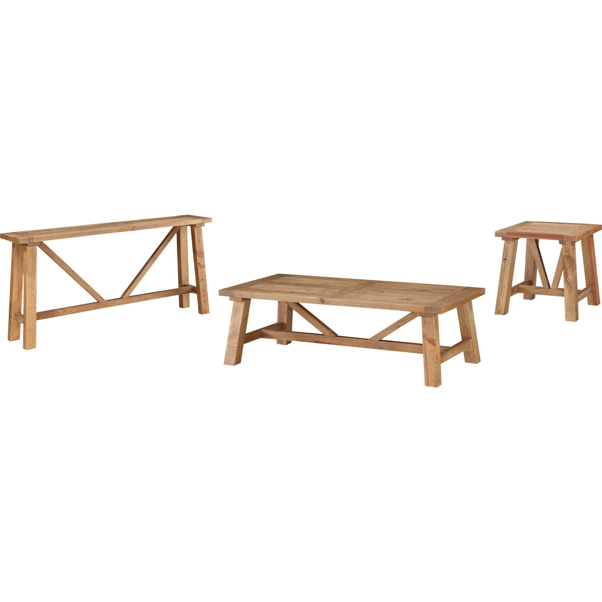 Harby Reclaimed Wood Square Side Table in Rustic Tawny Modus