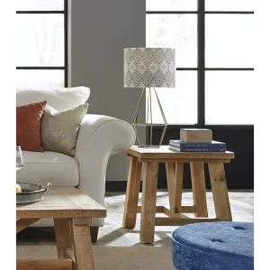 Harby Reclaimed Wood Square Side Table in Rustic Tawny Modus