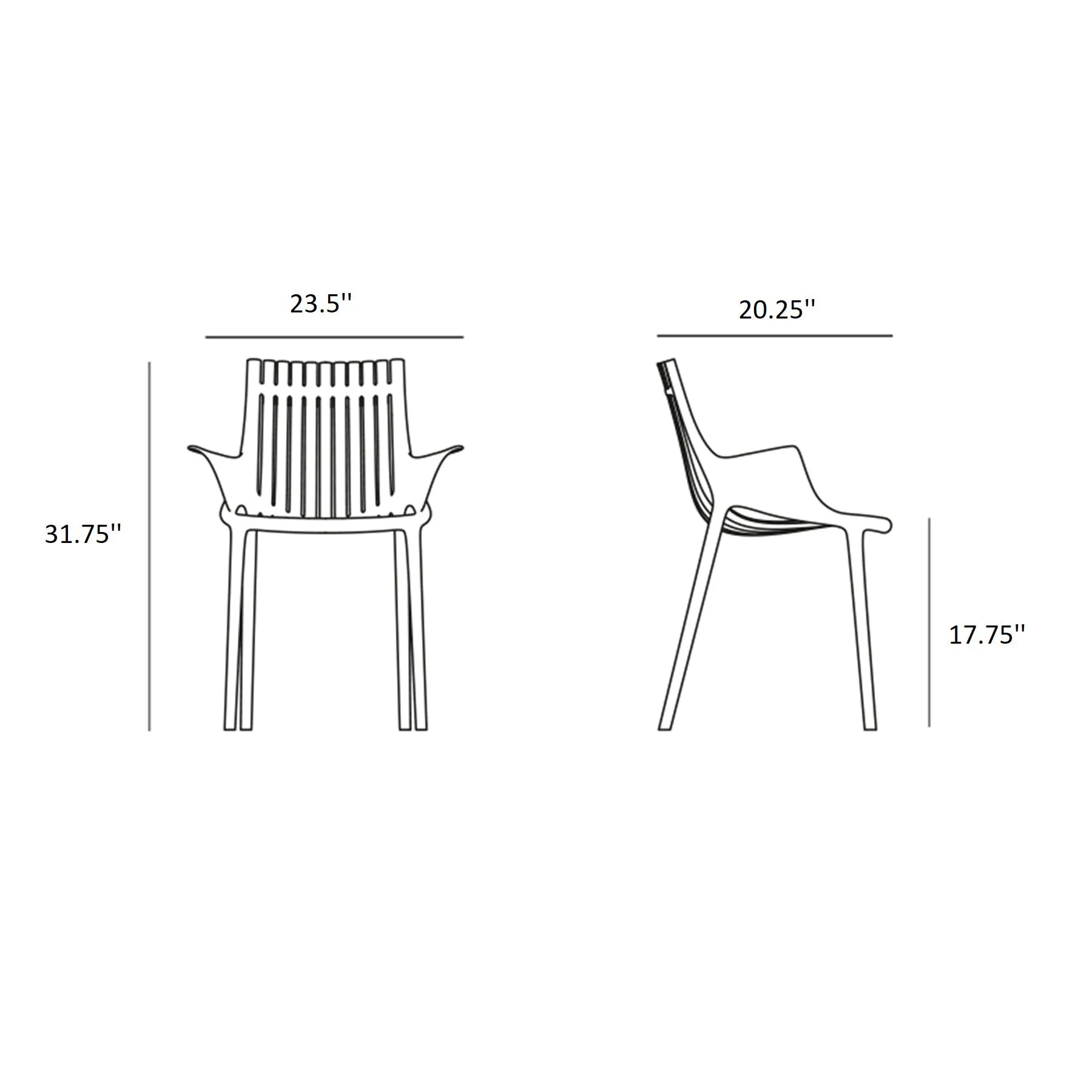 Ibiza Chair with Fin Arms (Set of 4)