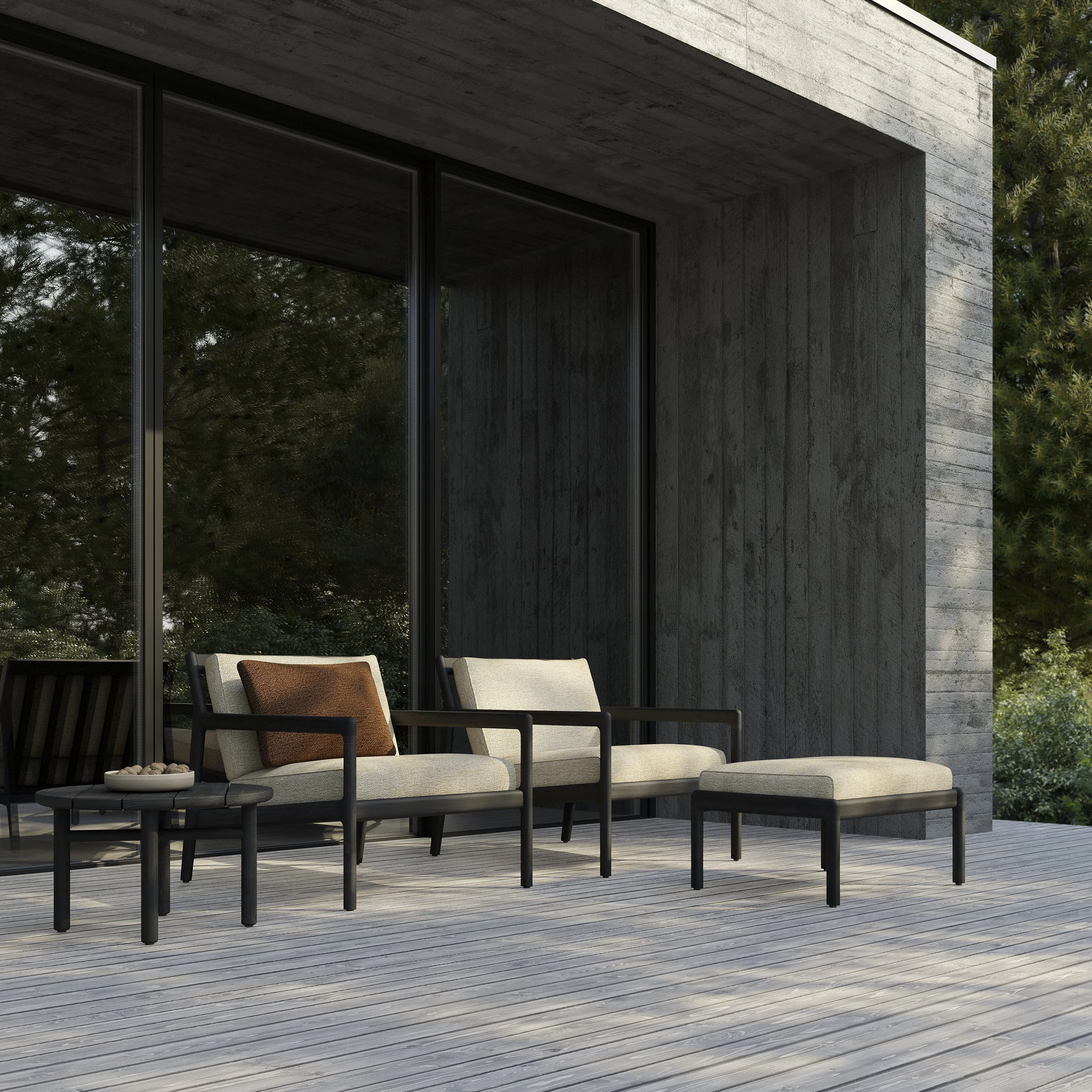 Jack Outdoor Lounge Chair and Ottoman